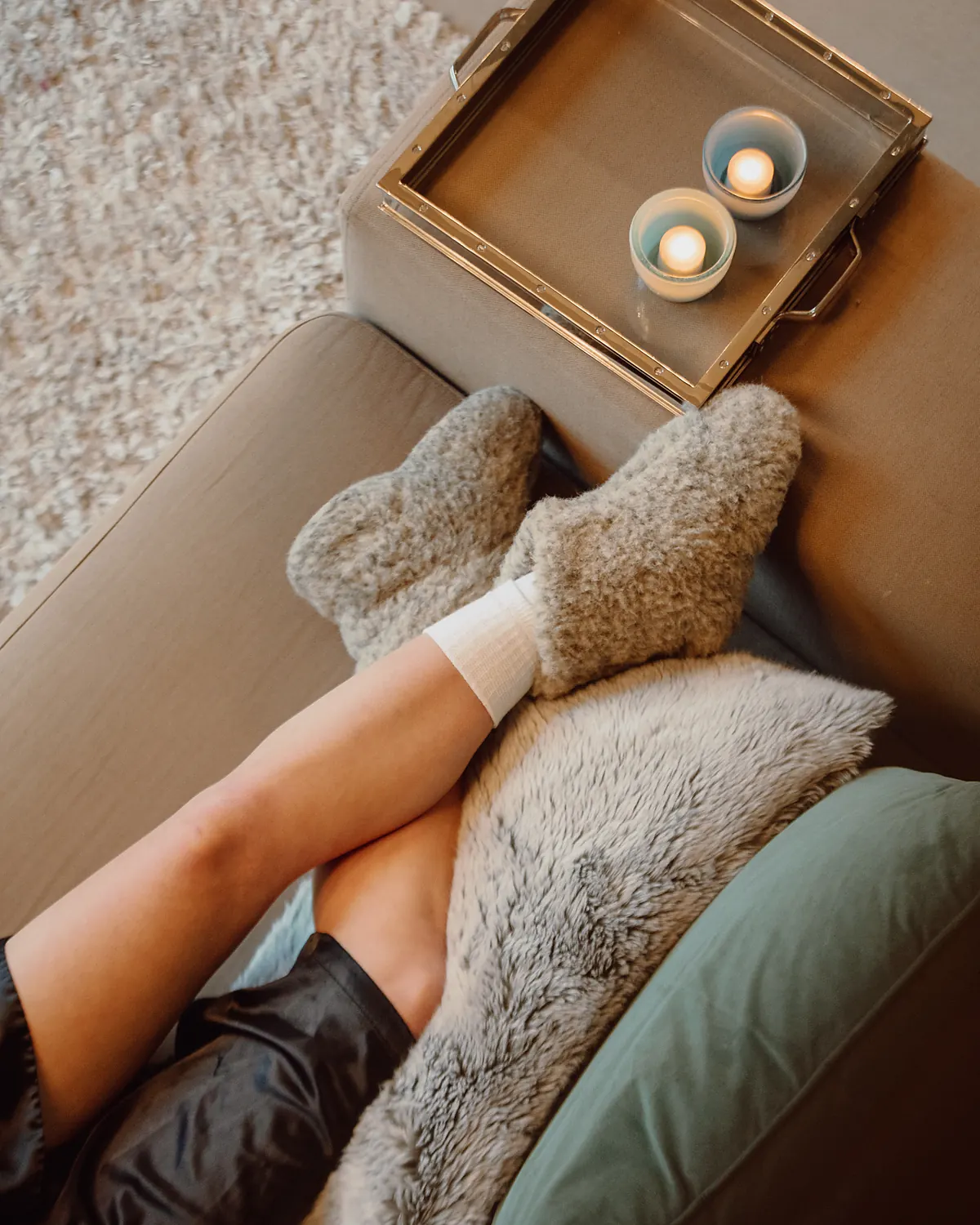 Freezlab slippers and candles in the lounge